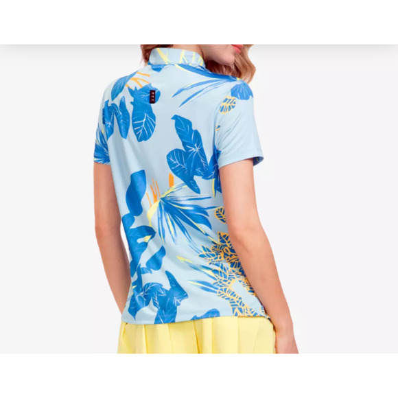 JAMIE SADOCK Size XL Blue Savannah Tropics Short Sleeve Activewear Pullover Top - Picture 7 of 10